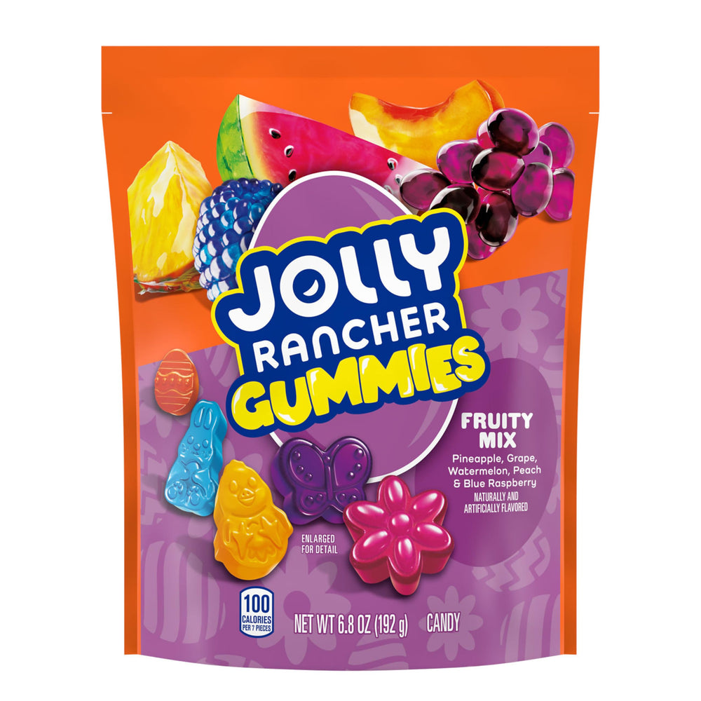 Jolly Rancher Grape gummies close-up, rich chewiness for anytime snacking