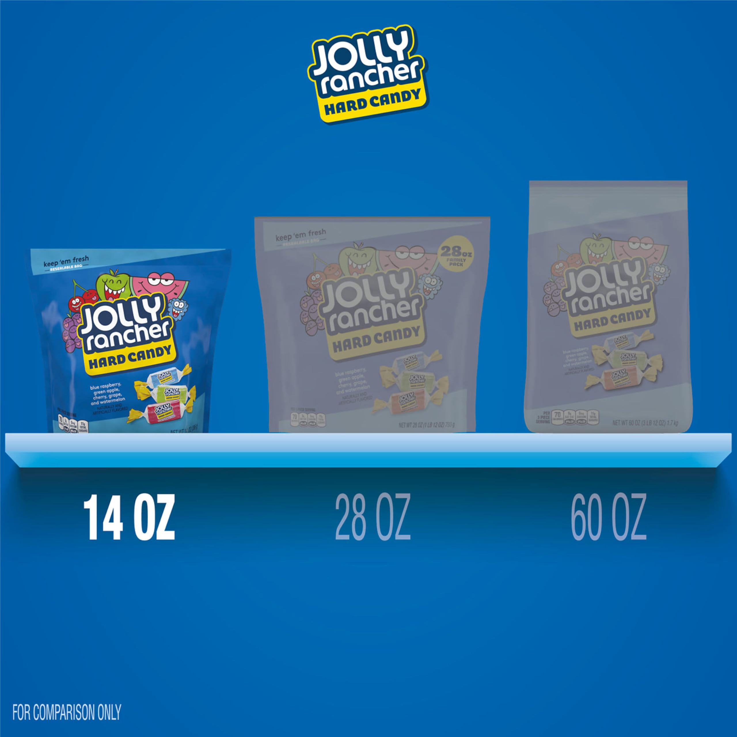 Colorful Jolly Rancher party display with assorted fruit candies