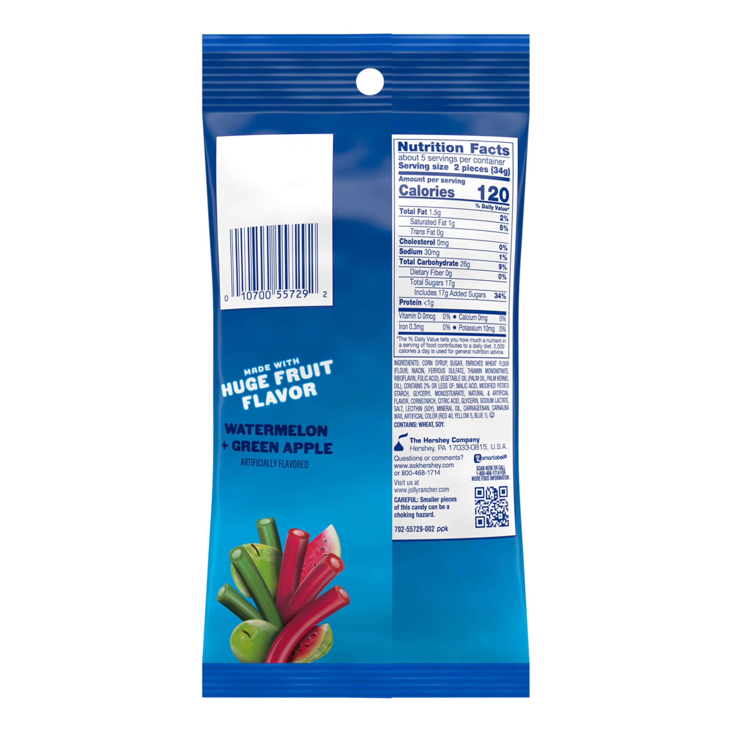 JOLLY RANCHER Ropes Green Apple bag close-up; perfect quick snack during games.