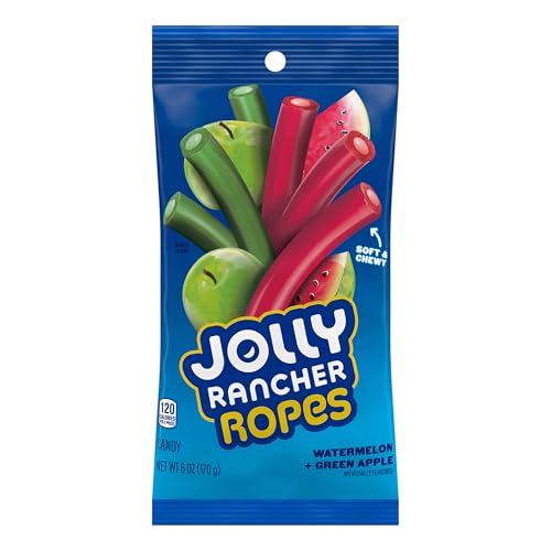 JOLLY RANCHER Ropes Watermelon outer layer close-up highlighting chewy texture.