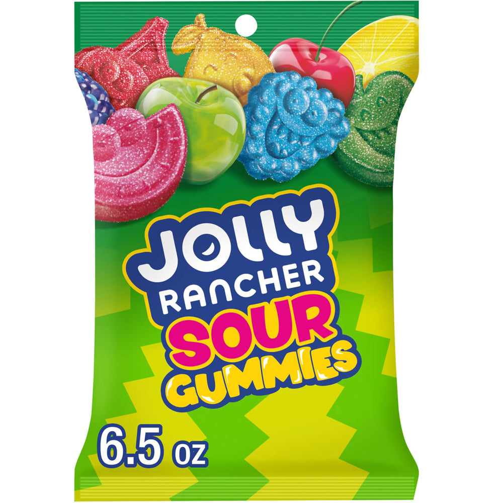 JOLLY RANCHER Sour Gummies assorted fruits bag front view for family snacking
