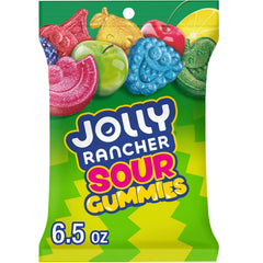 JOLLY RANCHER Sour Gummies assorted fruits bag front view for family snacking