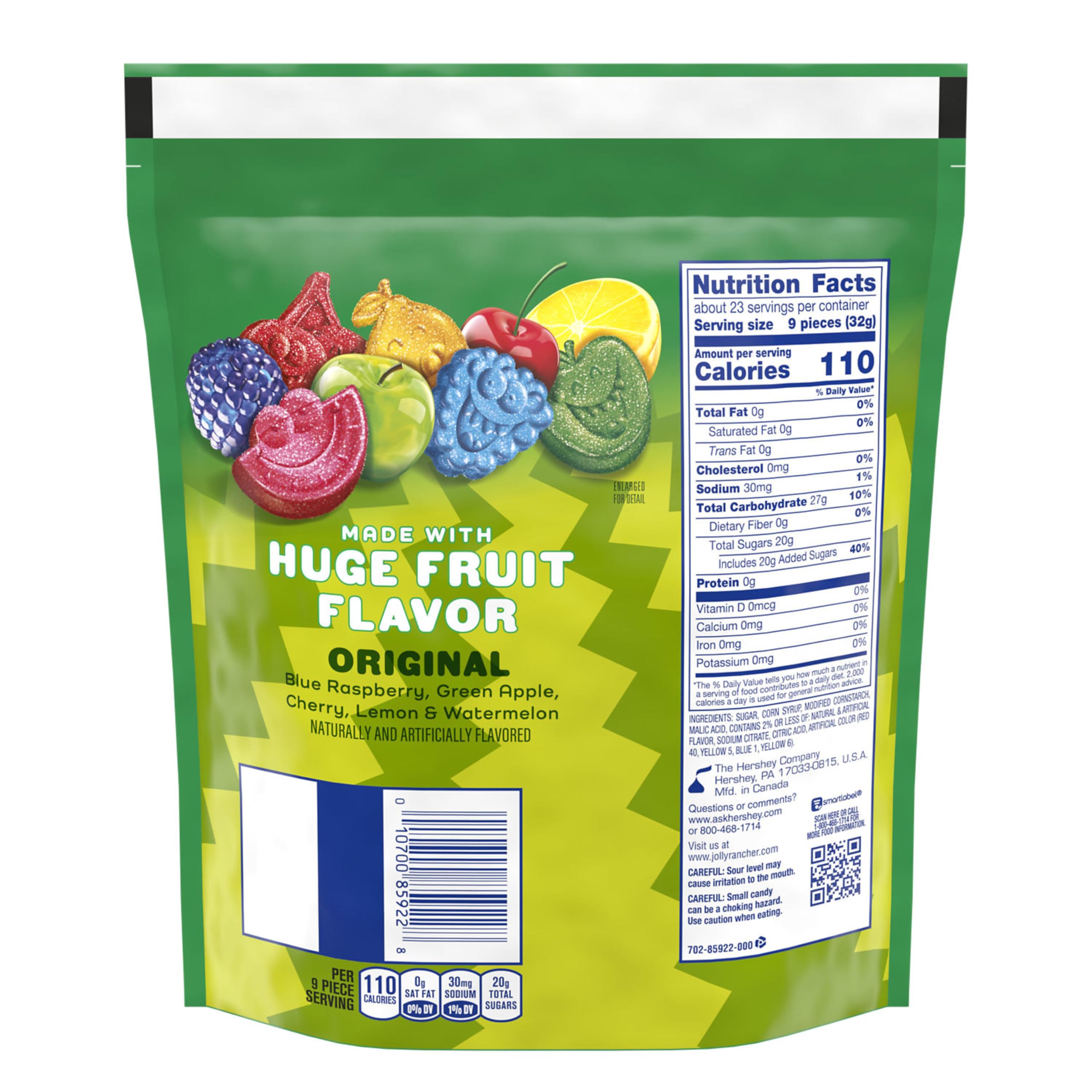 Jolly Rancher Sour Gummies green apple pieces deliver crisp tang