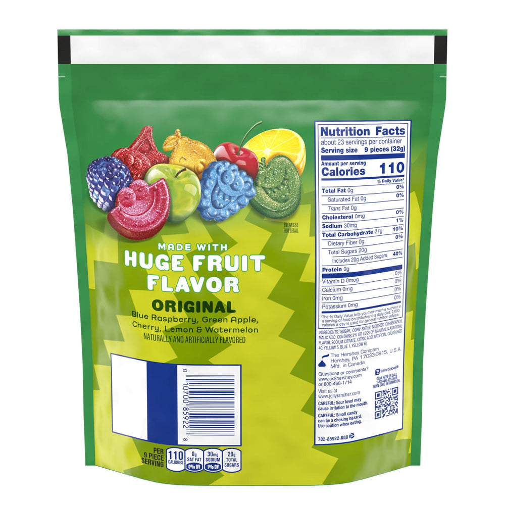 Jolly Rancher Sour Gummies green apple pieces deliver crisp tang