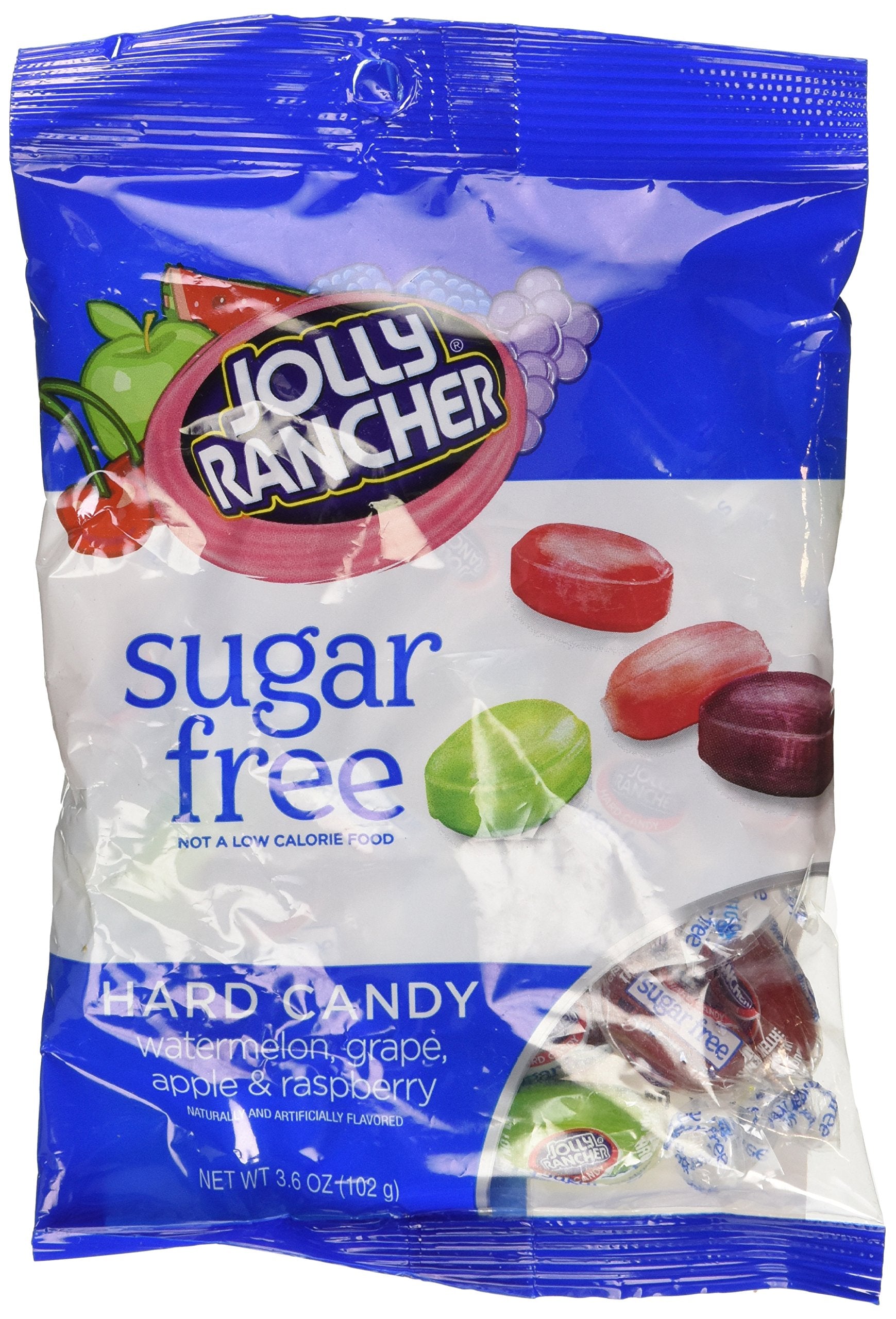 Jolly Rancher sugar-free hard candy in a 3.6 oz bag—great for on-the-go treats.