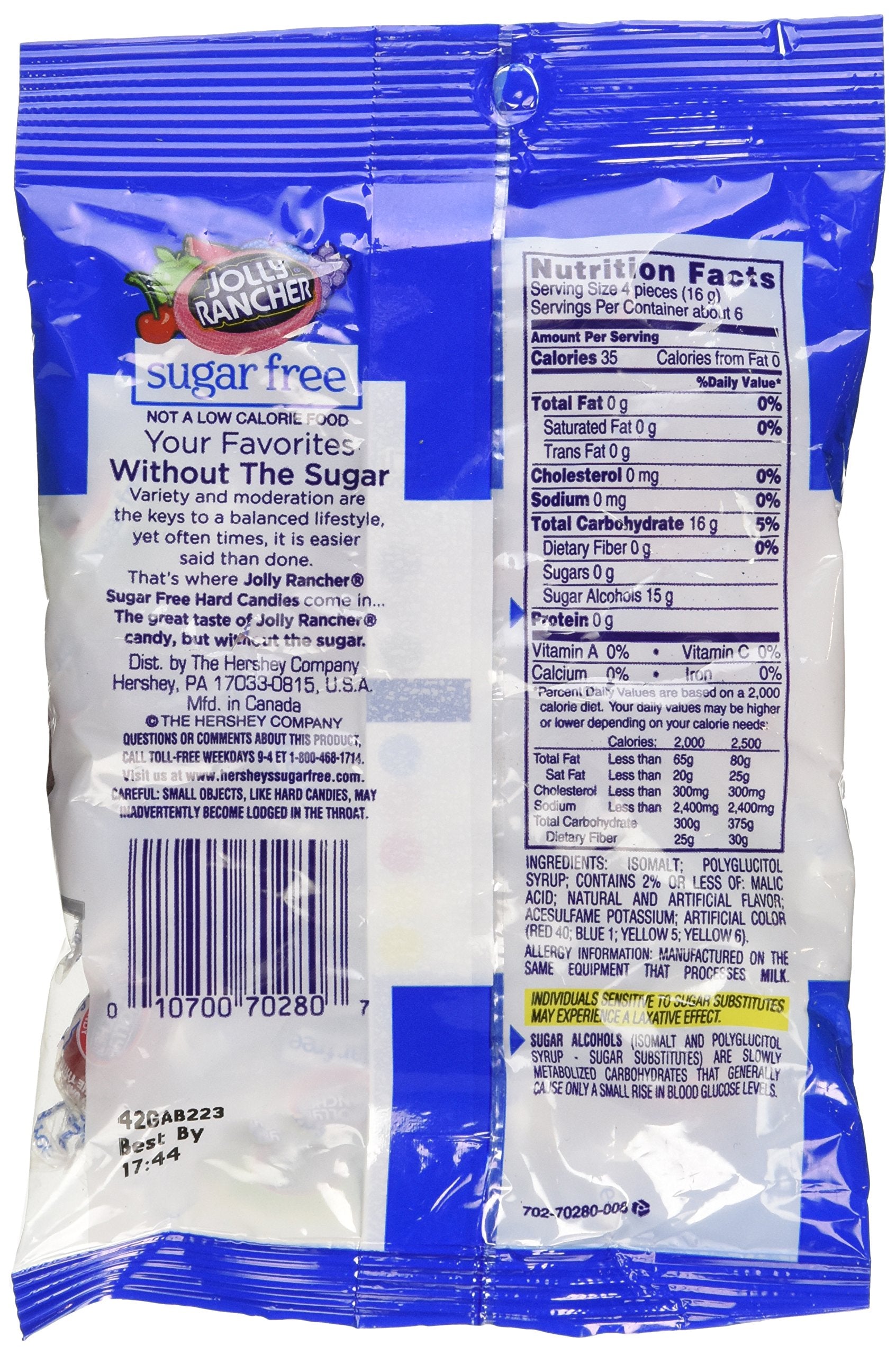 Three-pack of Jolly Rancher sugar-free hard candy ready for sharing or stocking up.