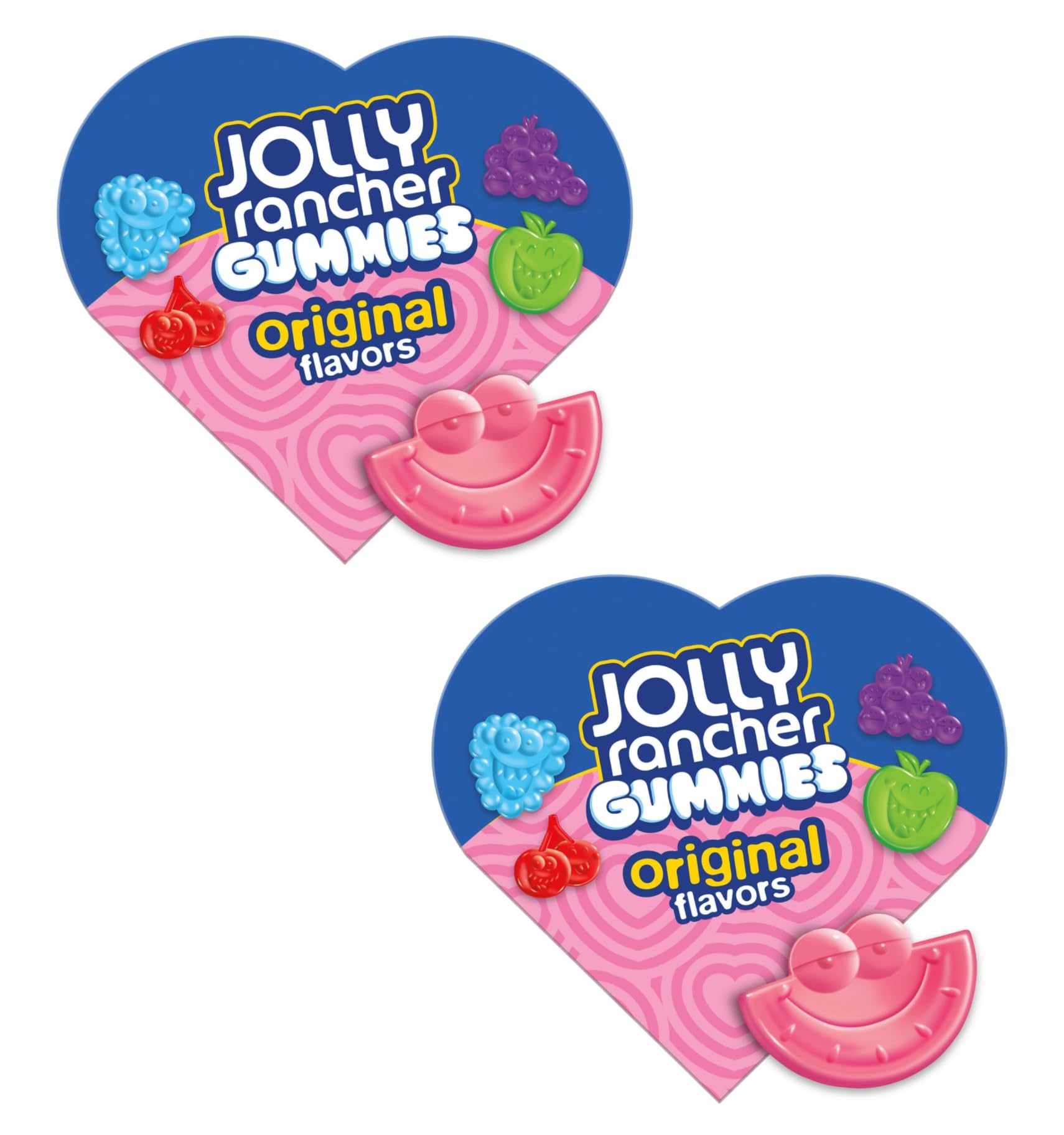 Jolly Rancher Valentine's Day gummies two-pack heart box ready for gifting.