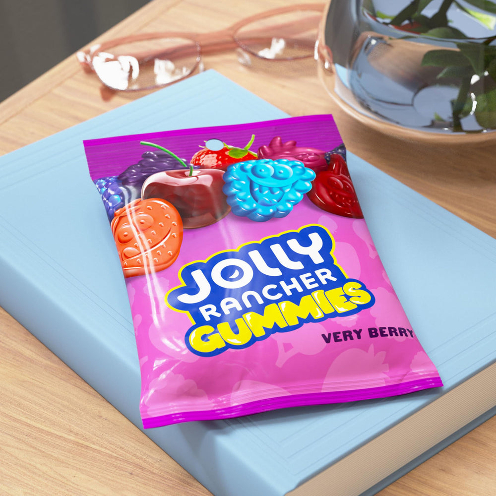 JOLLY RANCHER Very Berry gummies close-up highlighting blue raspberry flavor