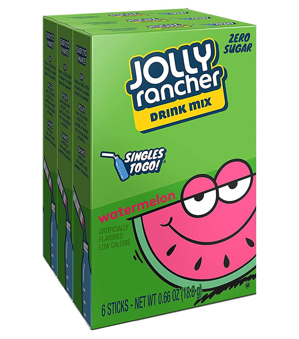 Jolly Rancher Watermelon Singles to Go packets for on-the-go hydration and bold flavor