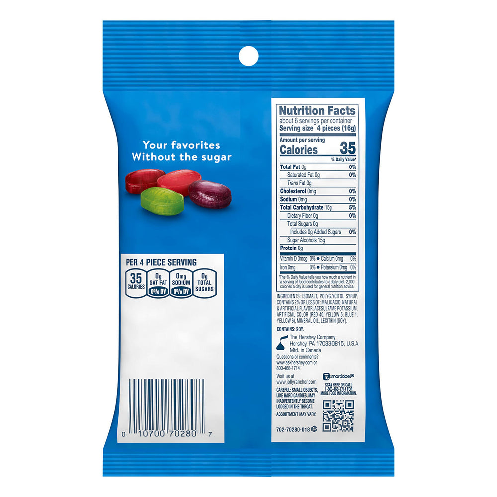 JOLLY RANCHER Zero Sugar case holding twelve 3.6 oz bags for on the go