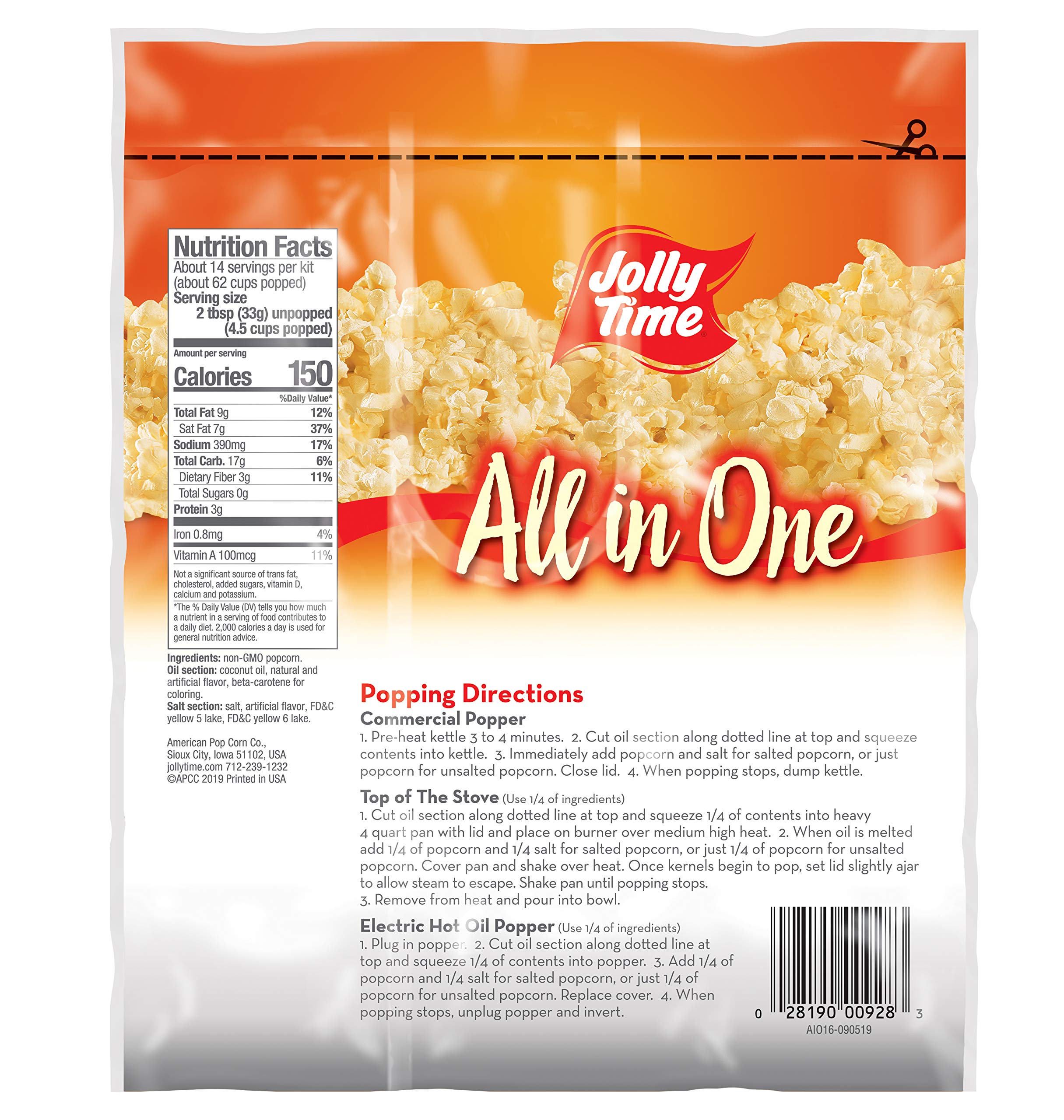 Jolly Time All-in-One oil bottle for buttery flavor.