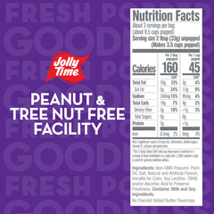Jolly Time Blast O Butter bags ready to pop deliver theater-style flavor at home.