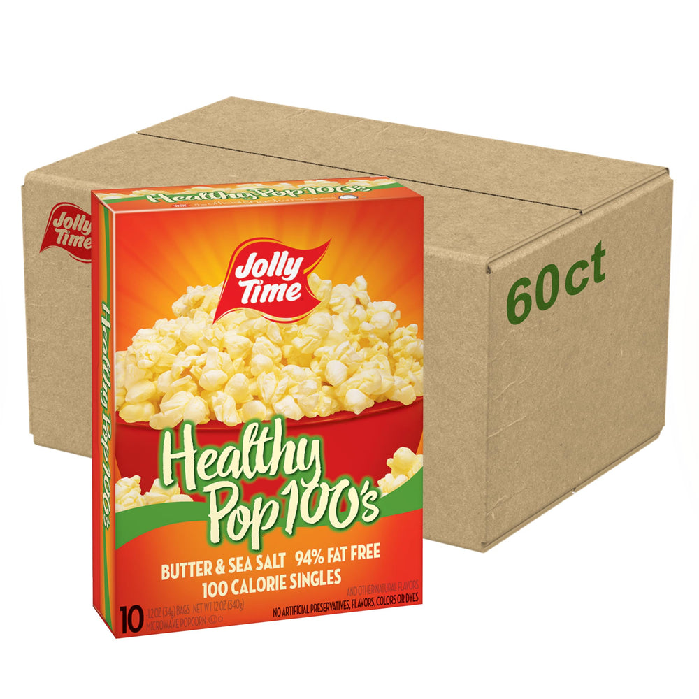 Jolly Time Healthy Pop Butter microwave bag for a quick light snack