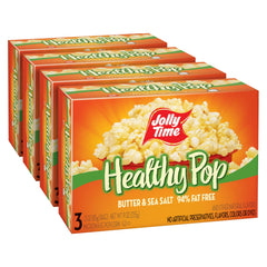 Jolly Time Healthy Pop butter-sea-salt 3oz bag, convenient microwave popcorn for quick snacking