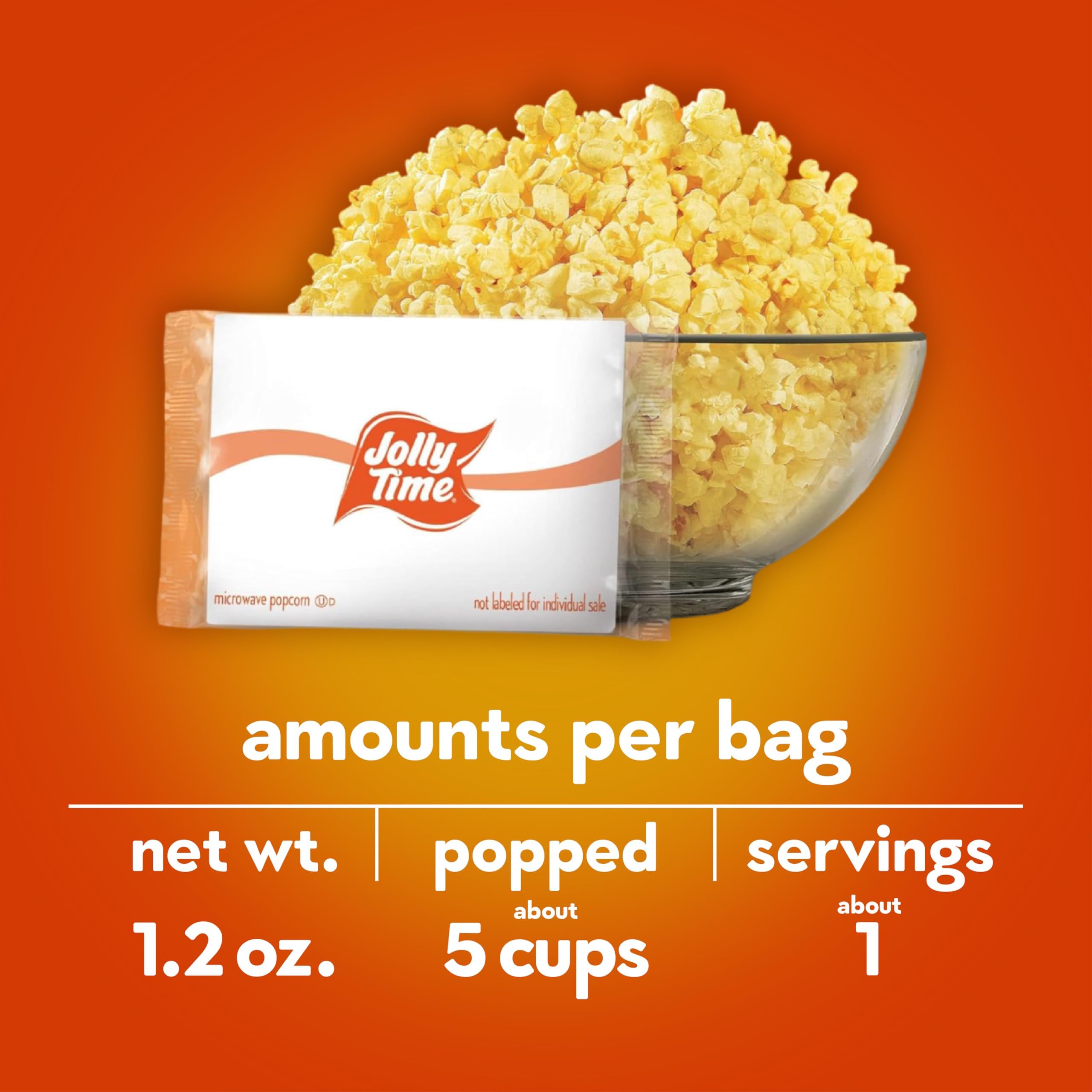 Jolly Time Healthy Pop 100 calories per bag highlighted with whole grain