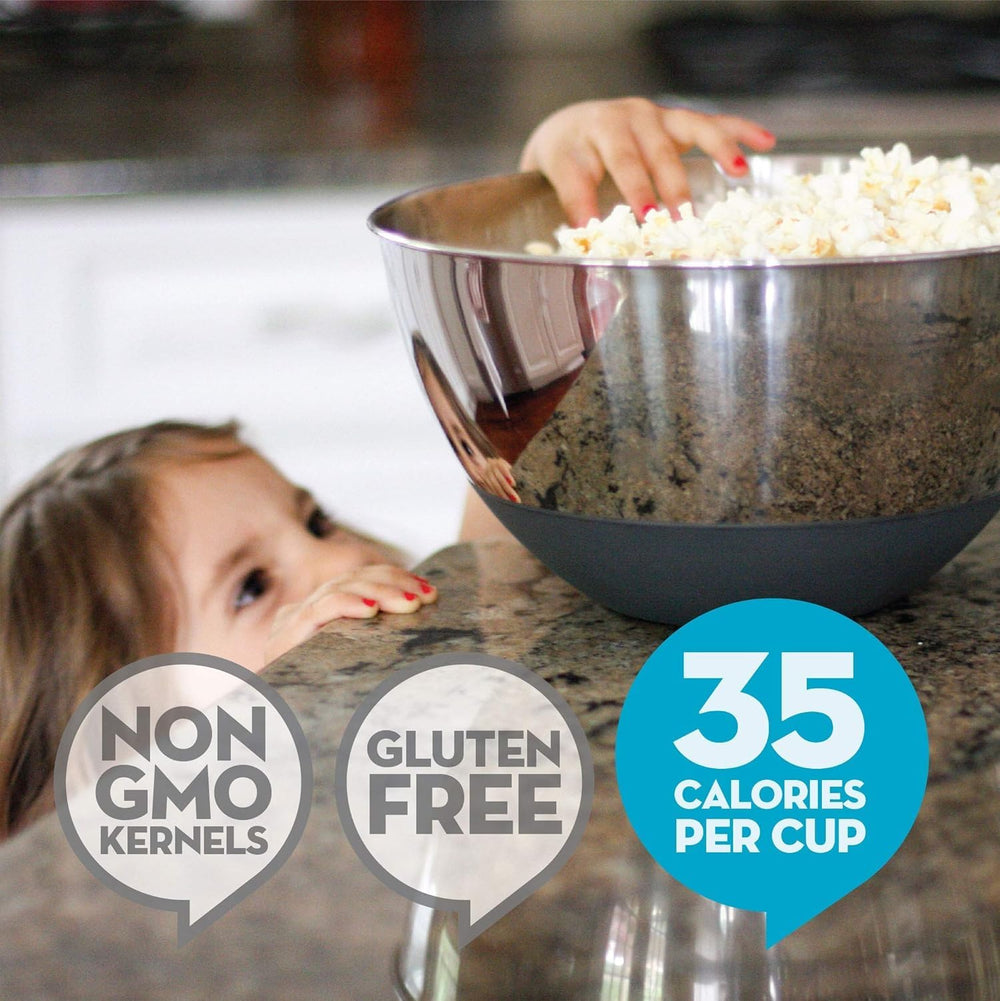 Jolly Time Simply Popped Butter popcorn in a bowl, perfect for sharing.