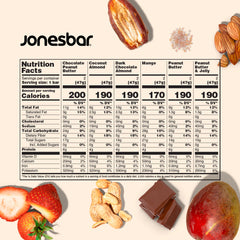 Jonesbar coconut almond bar close-up highlighting coconut and nut texture.