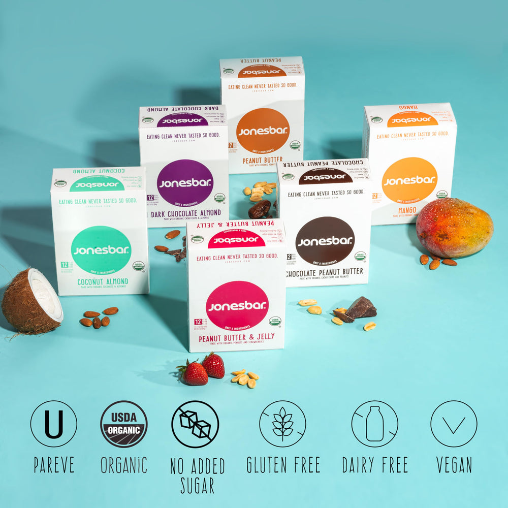 Jonesbar family-friendly snack ready for kids and adults.