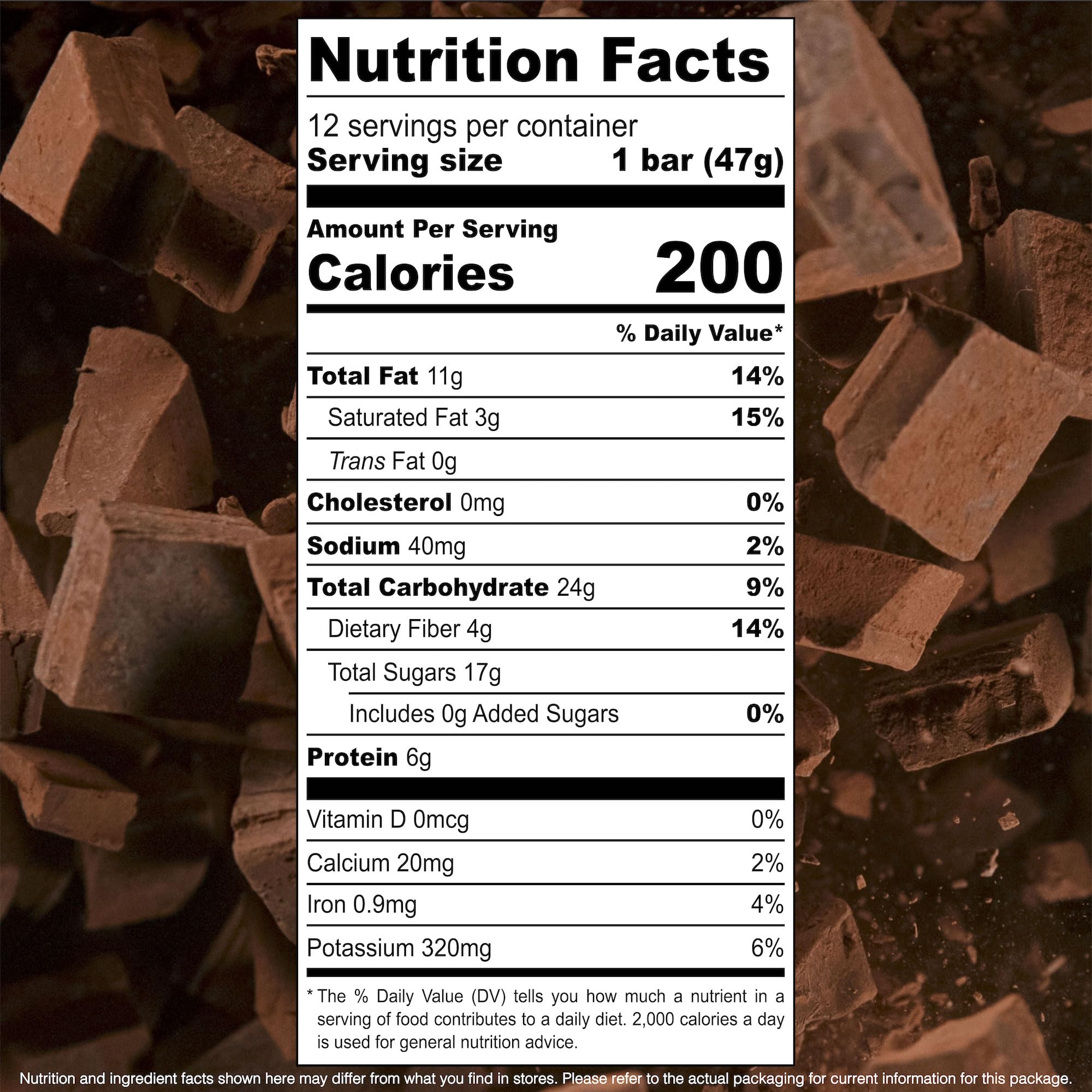 Jonesbar close-up shows five real ingredients with nuts and chia