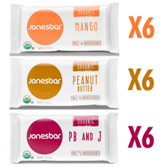 Jonesbar peanut butter bar closeup, dairy-free protein snack