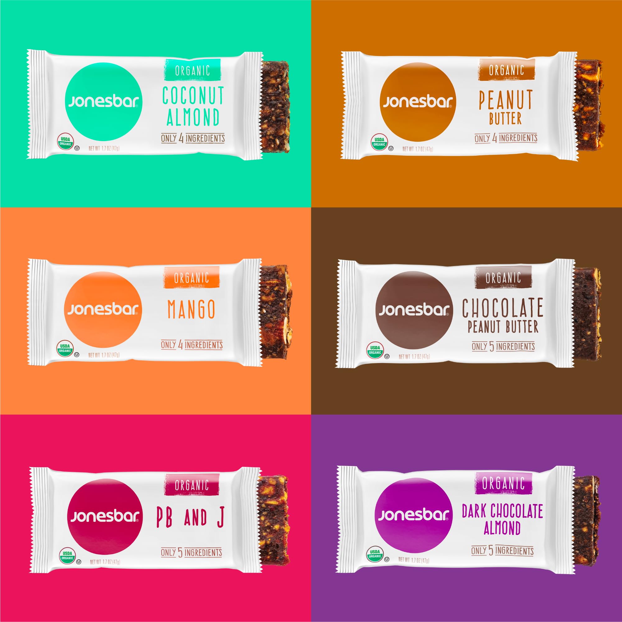 Jonesbar peanut butter jelly bar, creamy filling, kid-friendly on-the-go snack.