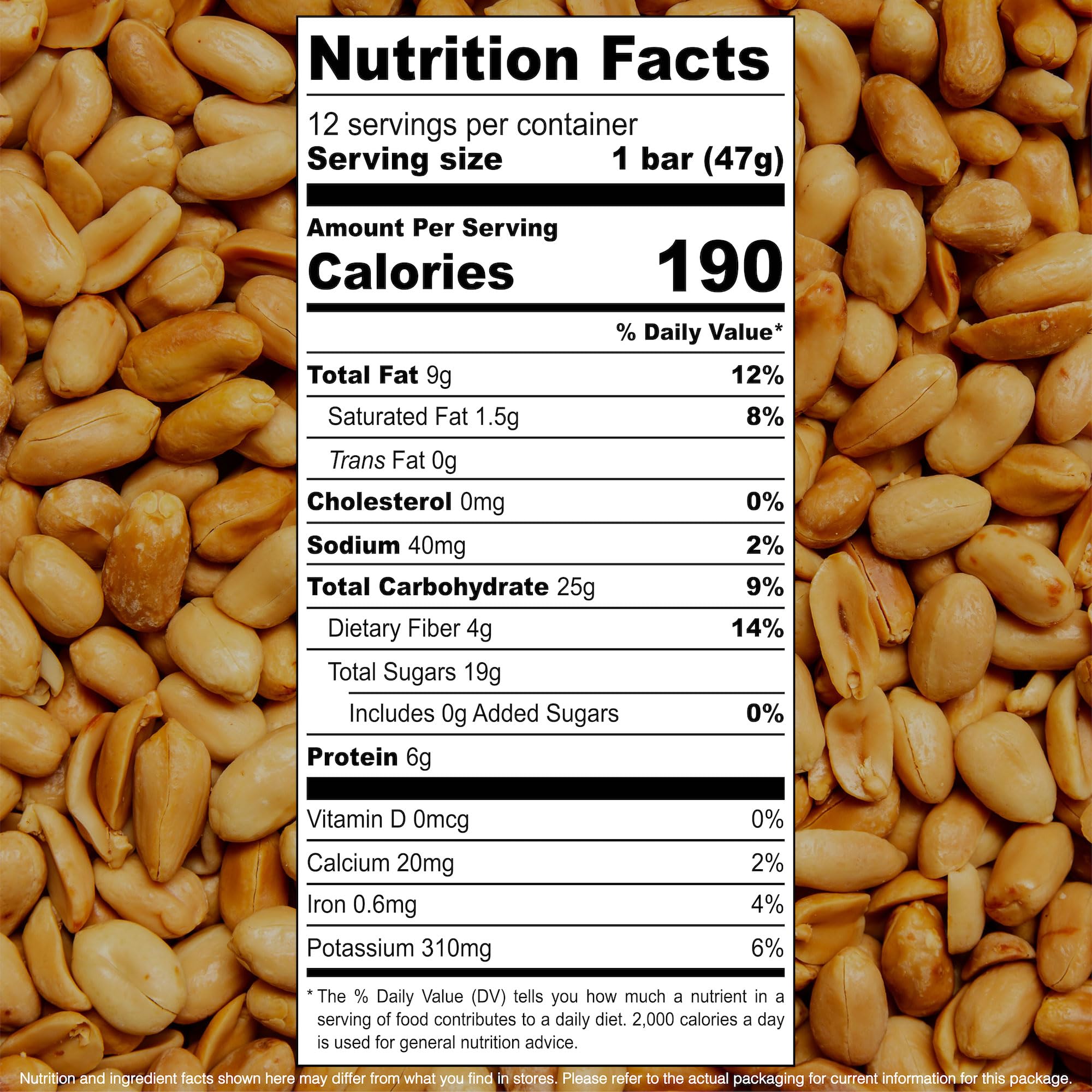 JonesBar Peanut Butter Organic Energy Bar closeup showing chewy texture and real ingredients