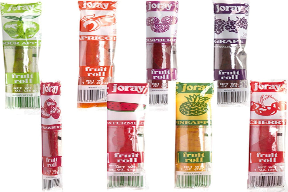 JORAY eight flavors palette showing vibrant colors for snack variety.