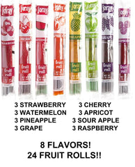 JORAY fruit roll 0.75 oz portion on wooden surface for convenient snack.