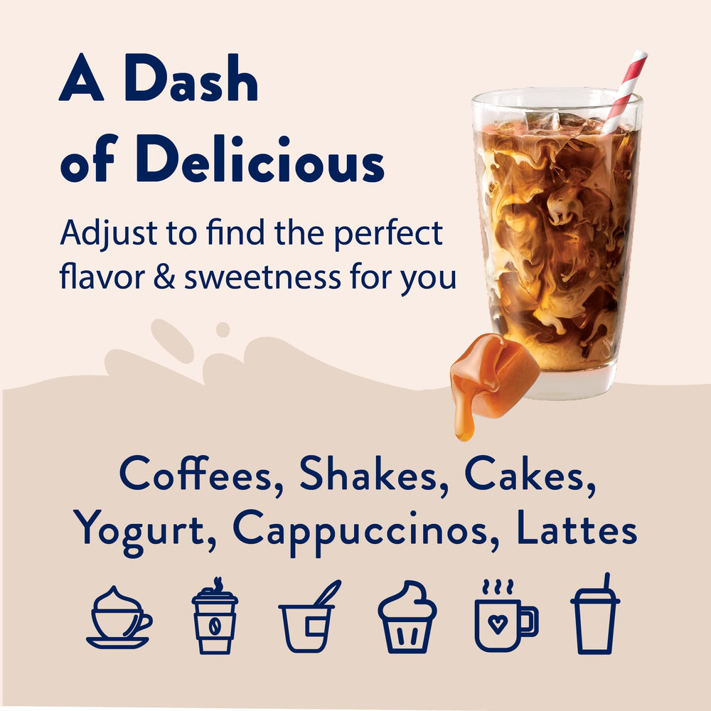 Jordan's Skinny Mixes caramel syrup used in baking for sugar-free sweetness.