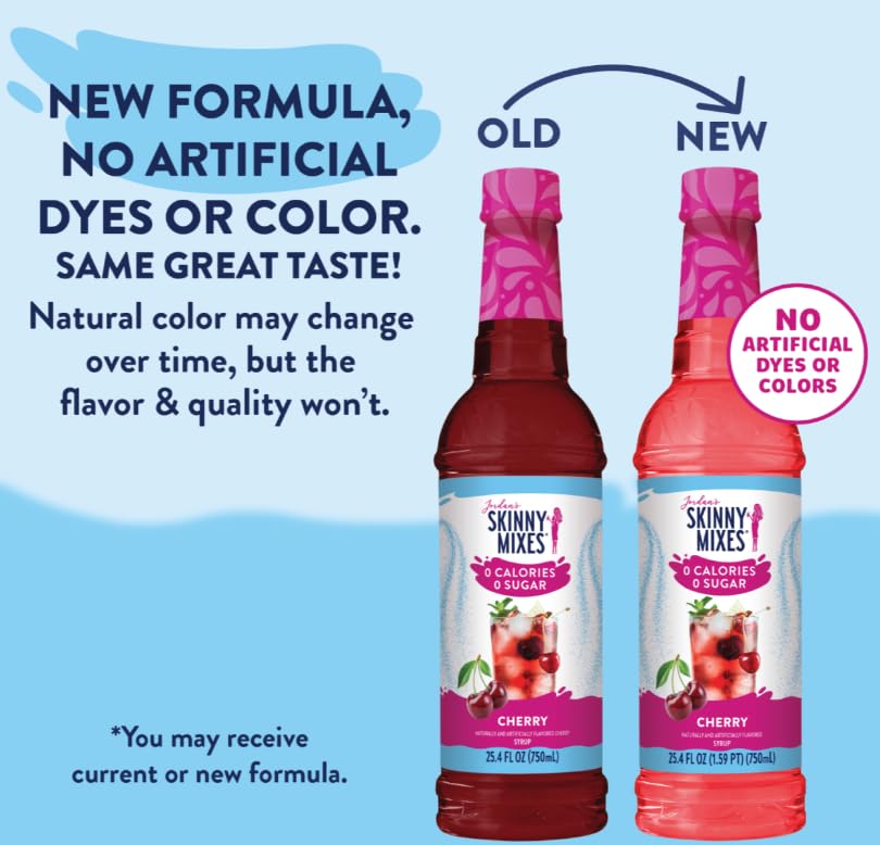 Kitchen scene with Jordan's Skinny Mixes Cherry Syrup for versatile drinks.