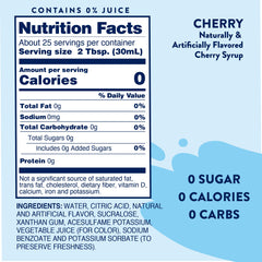 Jordan's Skinny Mixes Cherry Syrup being poured to sweeten water or tea.