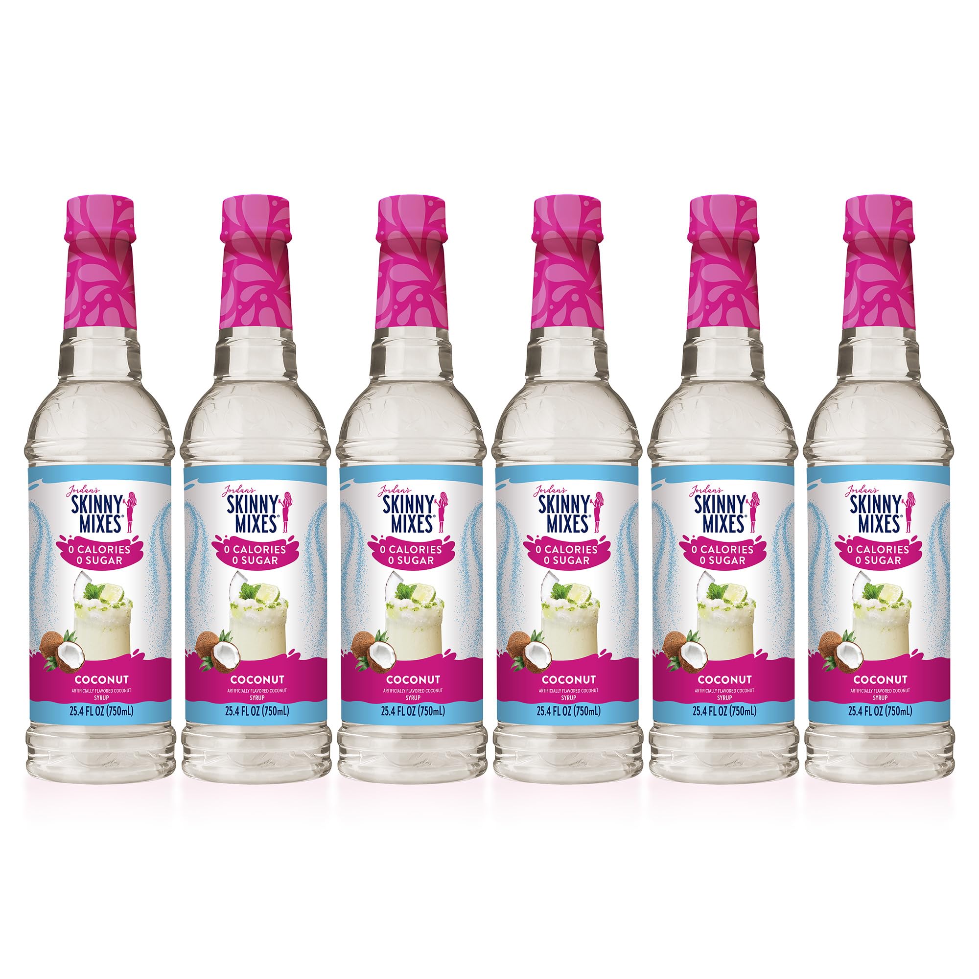 Jordan's Skinny Mixes Coconut Syrup bottle adds tropical flavor to drinks.