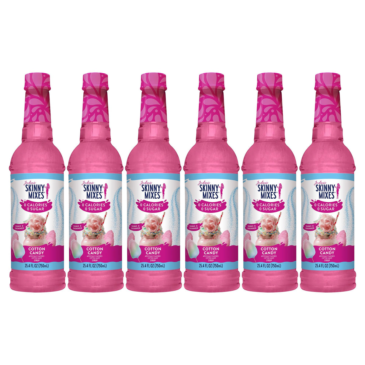 Jordan's Skinny Mixes cotton candy syrup pours for refreshing, zero-sugar drinks