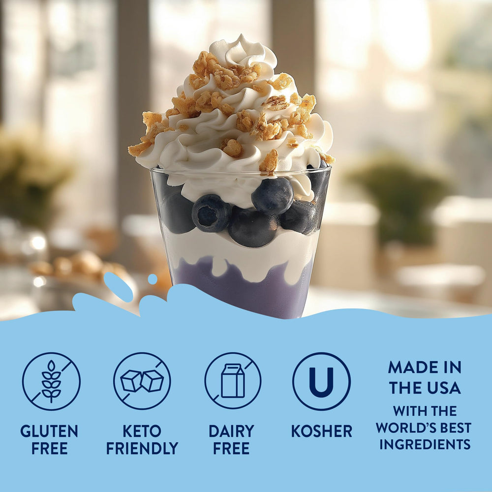 Jordan's Skinny Mixes dessert-inspired syrup with blueberry cobbler notes enhances beverages and desserts