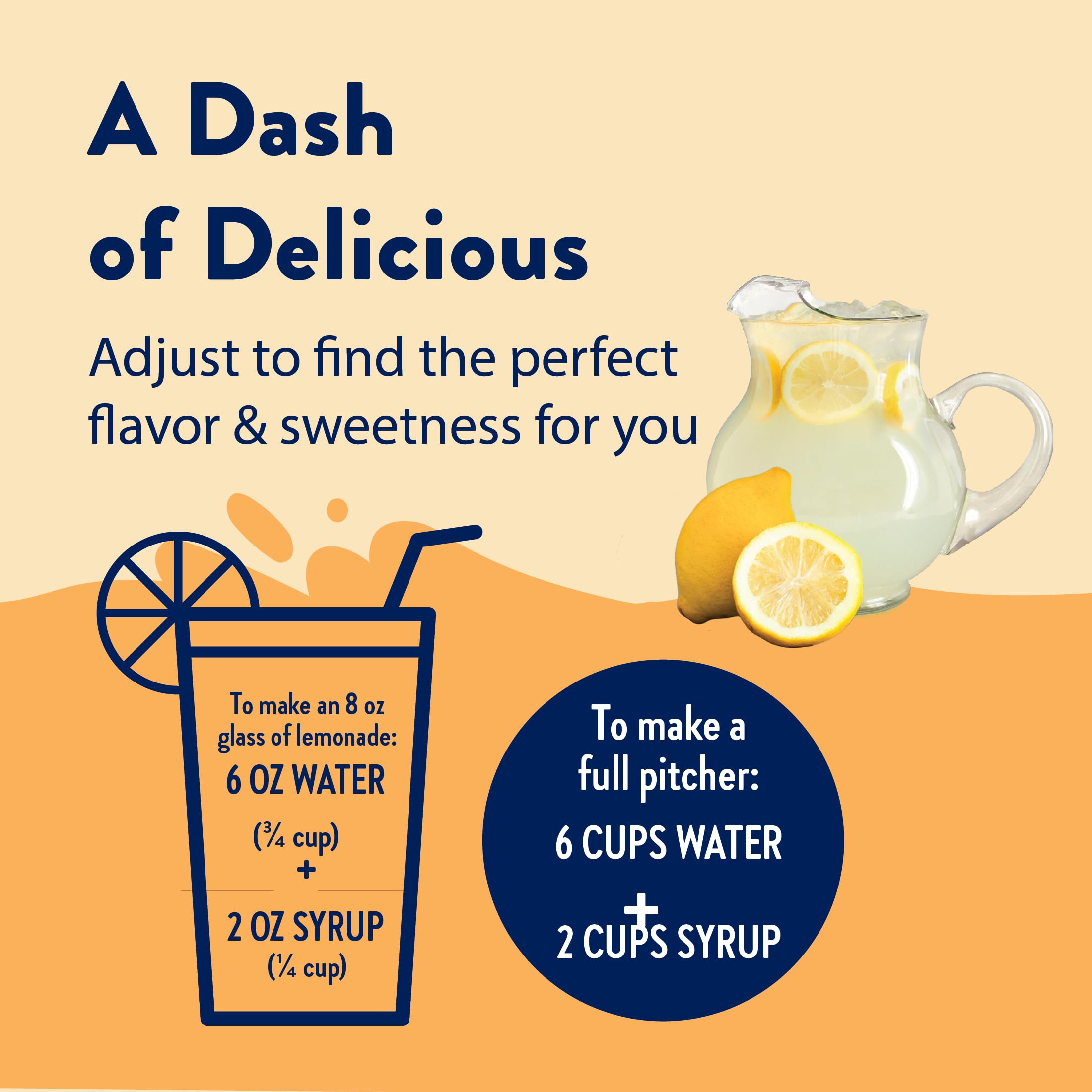 Jordan's Skinny Mixes Lemonade Syrup close-up highlights gluten-free, dairy-free, keto-friendly ingredients.