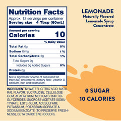 Jordan's Skinny Mixes Lemonade Syrup pour showing tart-sweet pour into glass.
