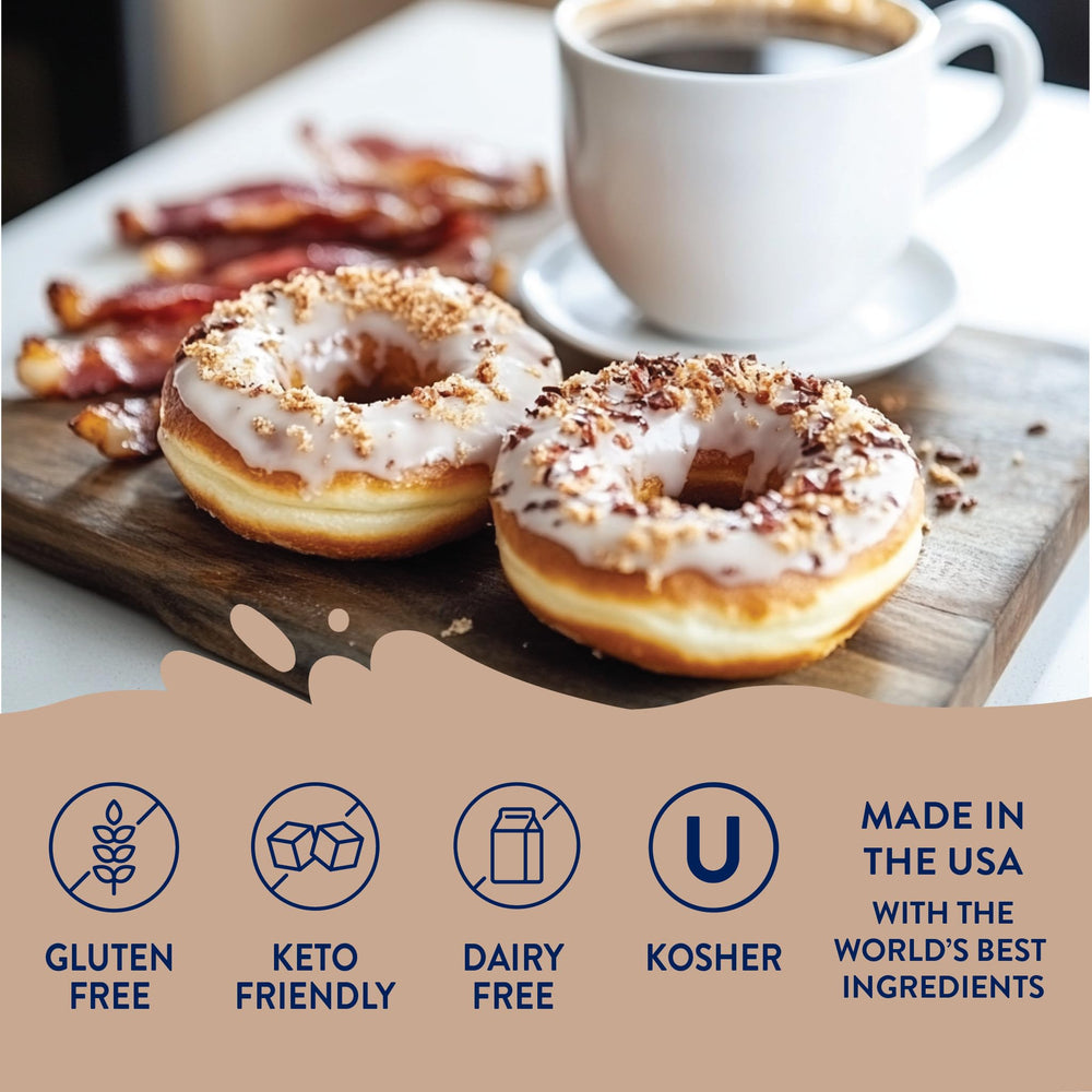 Syrup poured into a cup of coffee for café-style flavor at home with zero calories