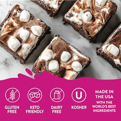 Jordan's Skinny Mixes marshmallow sauce topping yogurt for low-sugar sweetness.