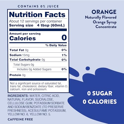 Jordan's Skinny Mixes Orange Soda Syrup in a glass with sparkling water for refreshment.