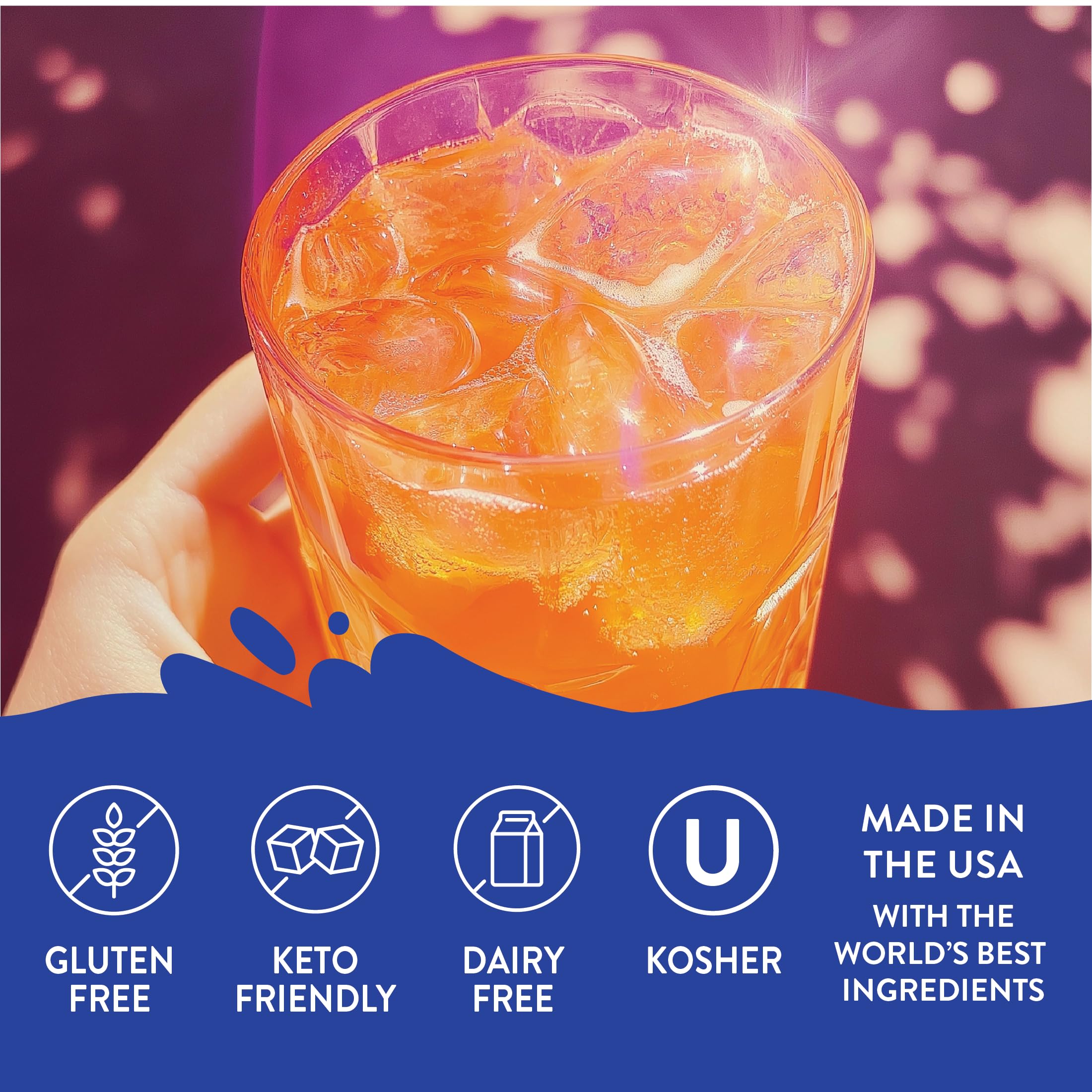 Jordan's Skinny Mixes Orange Soda Syrup ingredients note for sugar-free lifestyle.