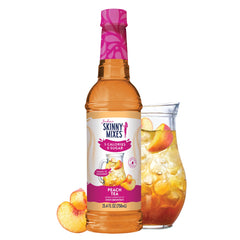 Jordan's Skinny Mixes Peach Tea Syrup bottle ready for refreshing iced tea