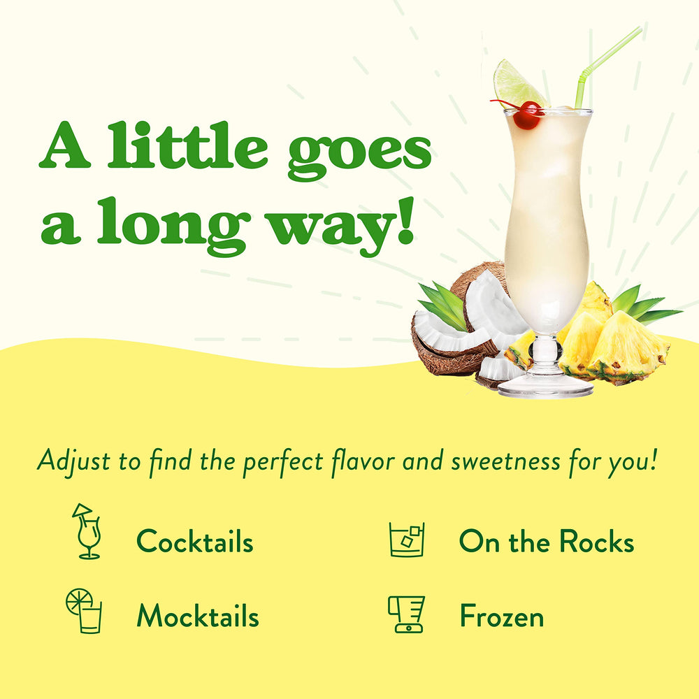 Jordan's Skinny Mixes Pina Colada cocktail glass, perfect for mocktails and frozen drinks.