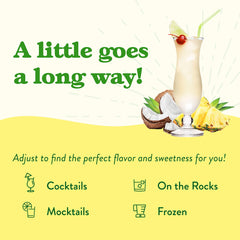 Jordan's Skinny Mixes Pina Colada cocktail glass, perfect for mocktails and frozen drinks.