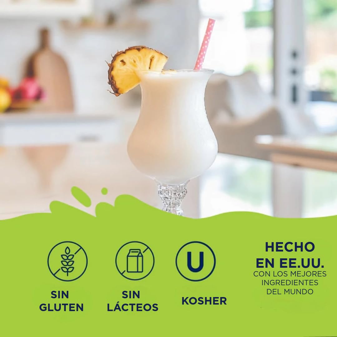 Jordan's Skinny Mixes Pina Colada label on glass signals keto-friendly tropical treat