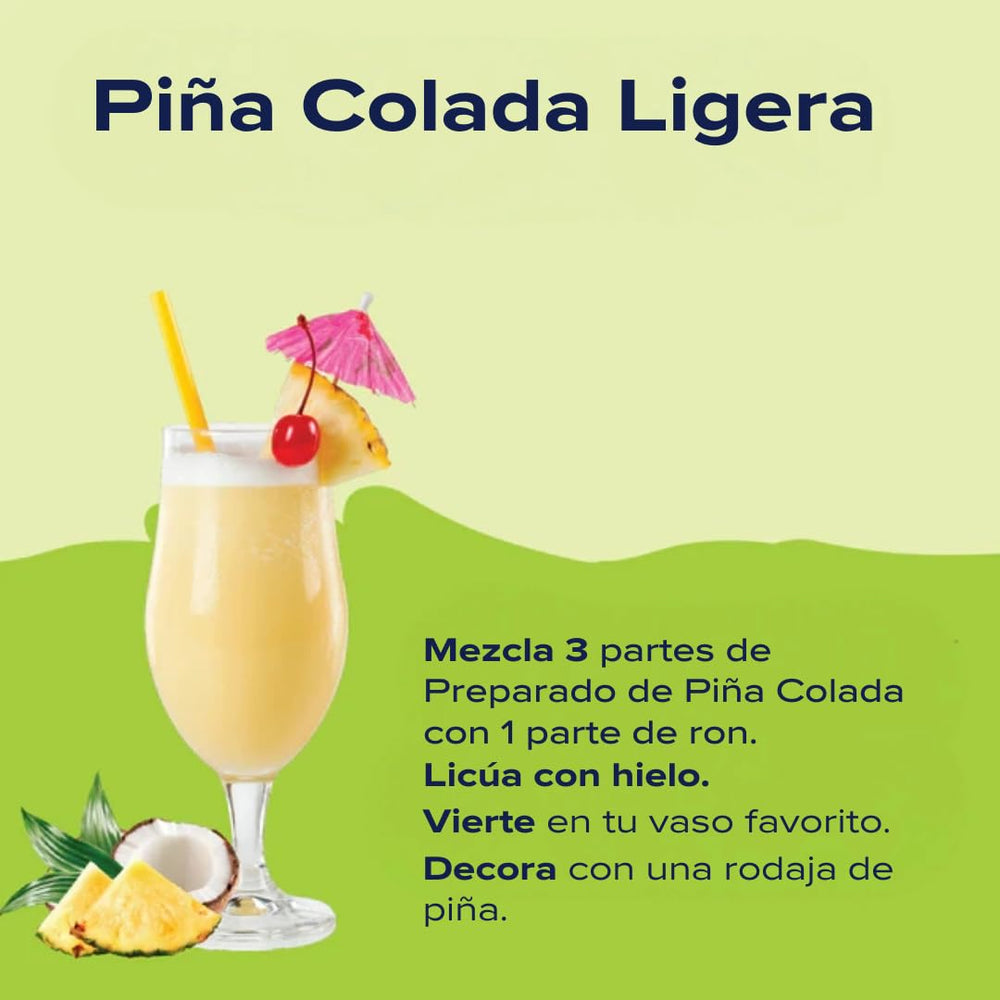 Jordan's Skinny Mixes Pina Colada glass with cherry garnish for easy serving