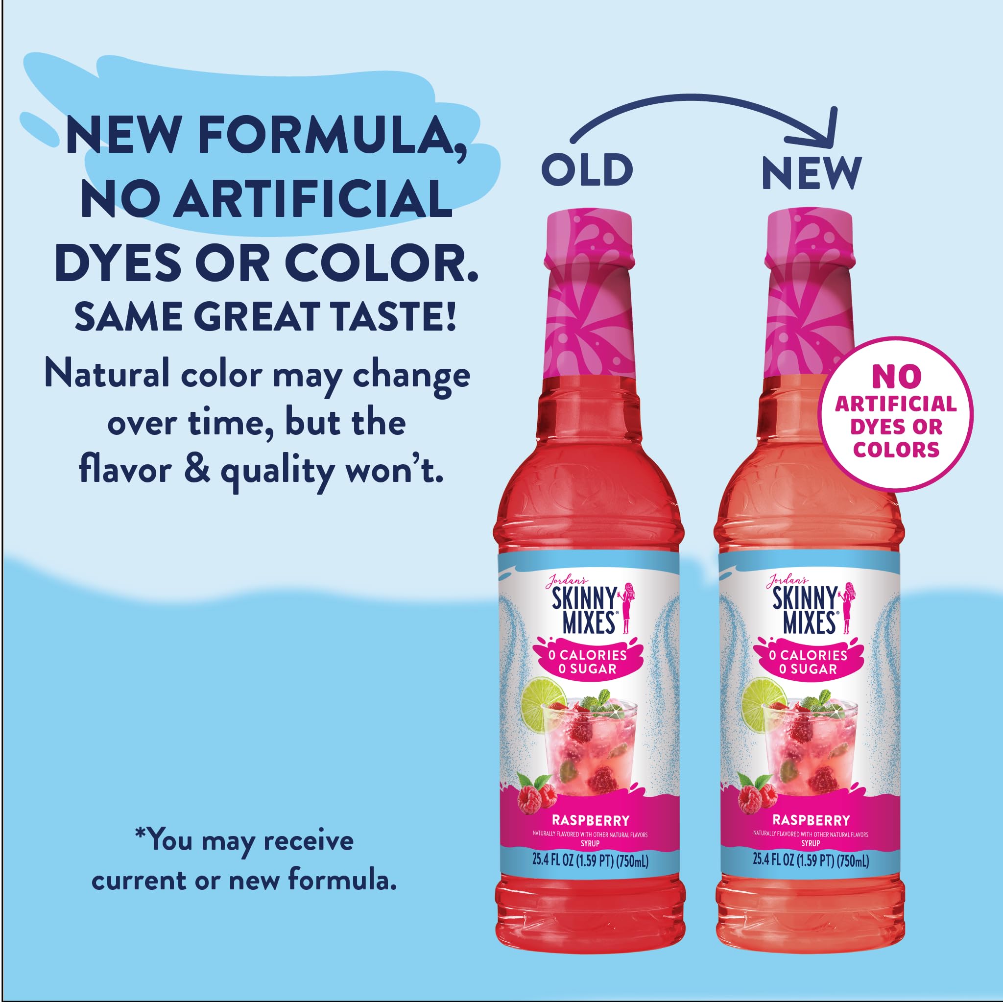 Jordan's Skinny Mixes Raspberry Syrup served in a glass as a flavor boost