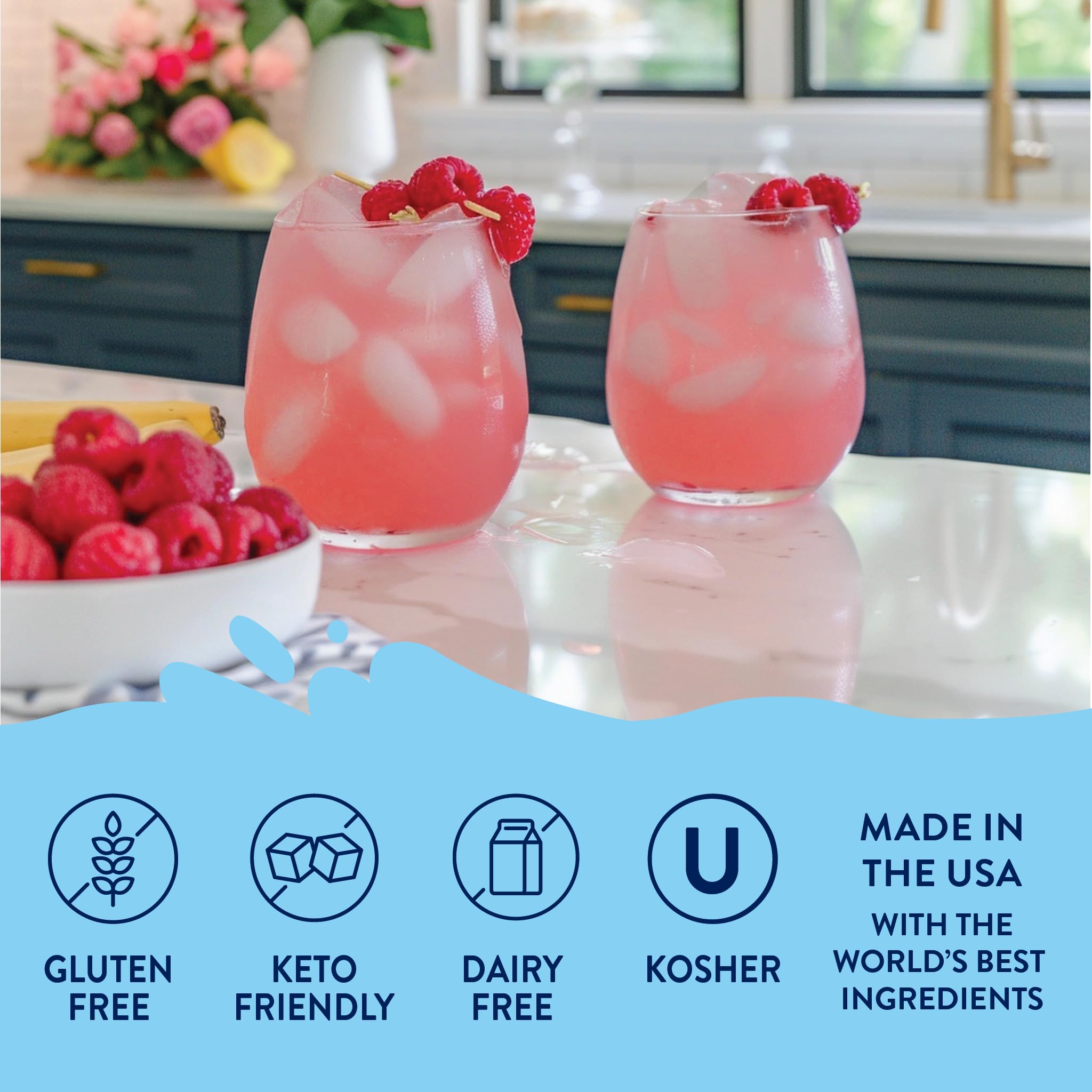 Jordan's Skinny Mixes Raspberry Syrup used as a water enhancer for hydration