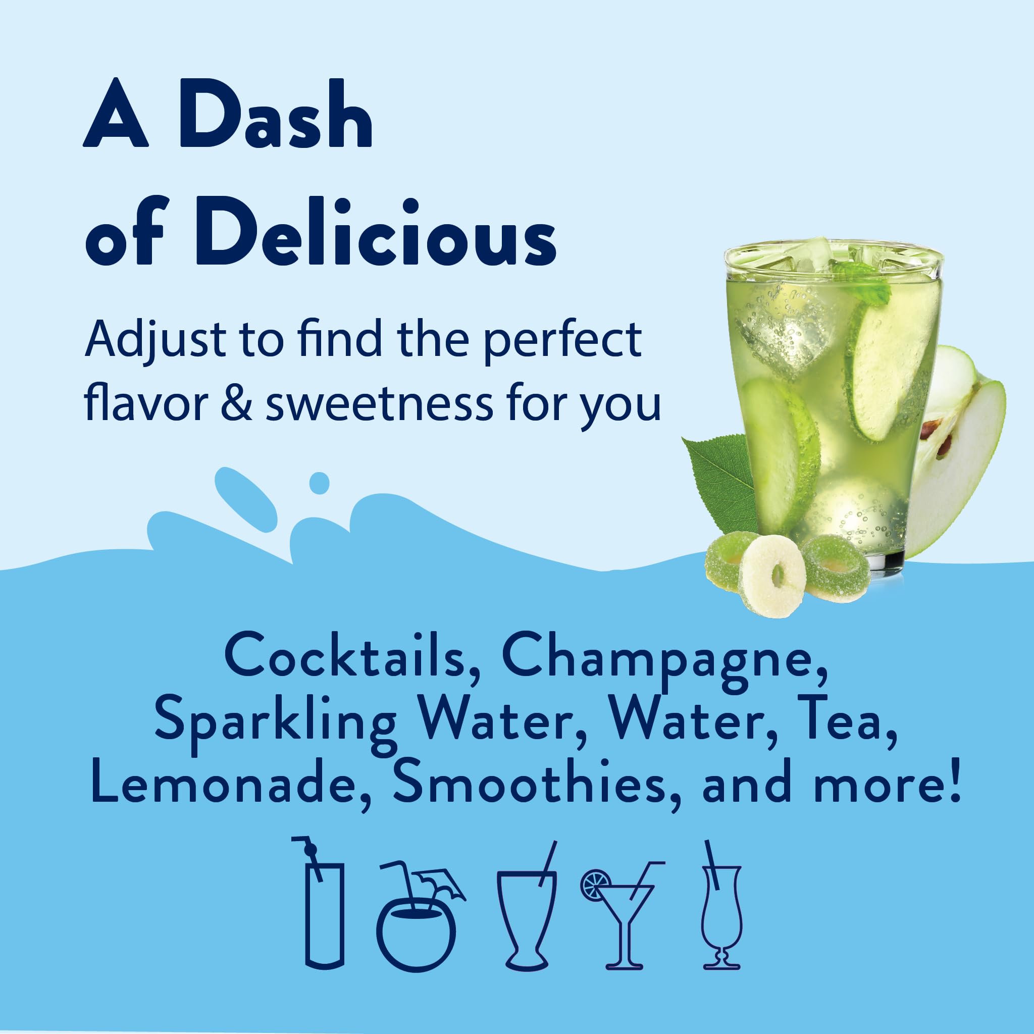 Sour Green Apple syrup adds bright flavor to cocktails and mocktails.