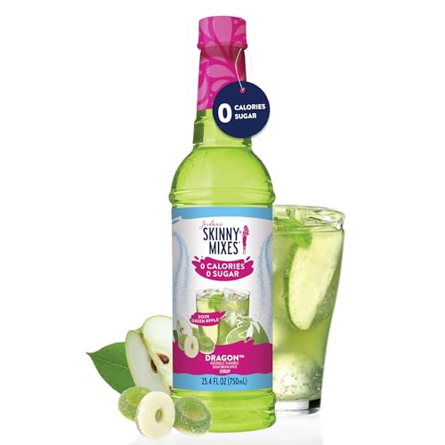 Jordan's Skinny Mixes Sour Green Apple over sparkling water creates a crisp, refreshing beverage.