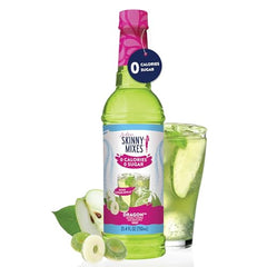 Jordan's Skinny Mixes Sour Green Apple over sparkling water creates a crisp, refreshing beverage.